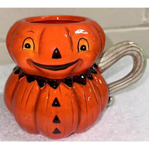 Johanna Parker Halloween Pumpkin Mug Carnival Cottage Collectibles - New